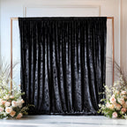 Black Crushed Velvet Backdrop Curtain â€“ 5ft x 10ft Event Drape with Rod Pocket, Privacy Panel for Photo Booths & Events - Bell Racket Store