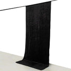 Black Crushed Velvet Backdrop Curtain â€“ 5ft x 12ft Event Drape with Rod Pocket, Privacy Panel for Photo Booths & Events - Bell Racket Store
