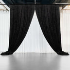 Black Crushed Velvet Backdrop Curtain â€“ 5ft x 12ft Event Drape with Rod Pocket, Privacy Panel for Photo Booths & Events - Bell Racket Store