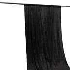 Black Crushed Velvet Backdrop Curtain â€“ 5ft x 12ft Event Drape with Rod Pocket, Privacy Panel for Photo Booths & Events - Bell Racket Store