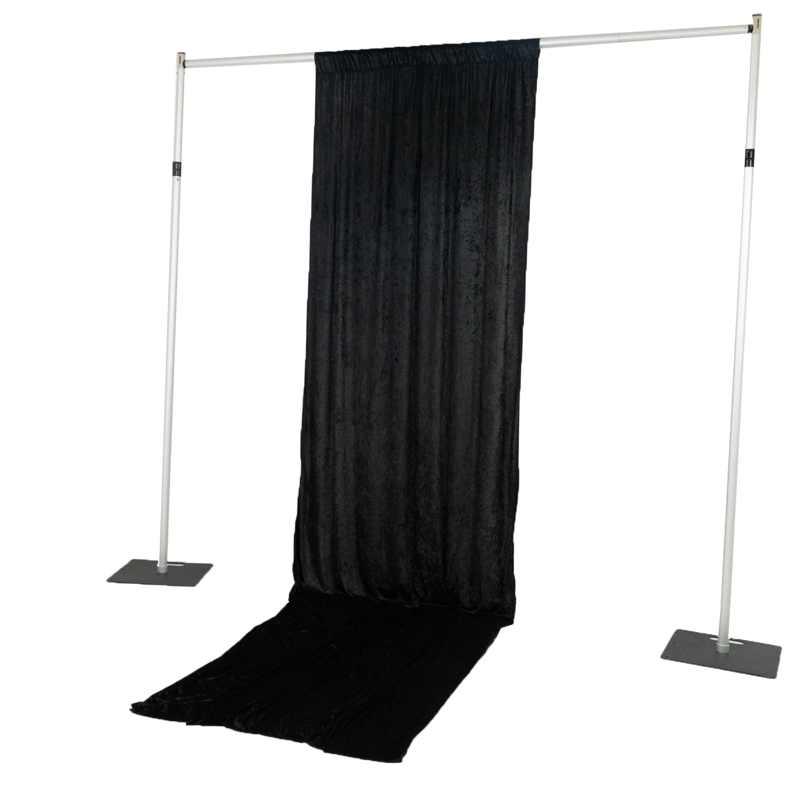 Black Crushed Velvet Backdrop Curtain â€“ 5ft x 14ft Event Drape with Rod Pocket, Privacy Panel for Photo Booths & Events - Bell Racket Store