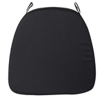 Chiavari Chair Cushion with 1.5" Thick Memory Foam and Ties Black - Stylish Removable Cover for Comfort