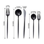 50-Pack Plastic Utensil Set Black - Premium Disposable Heavy Duty Sleek Flatware for Events