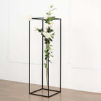 2-Pack Wedding Flower Stand Matte Black Metal Geometric Column Frame Rectangular - Versatile Floral Pedestal for Sophisticated Arrangements 40"