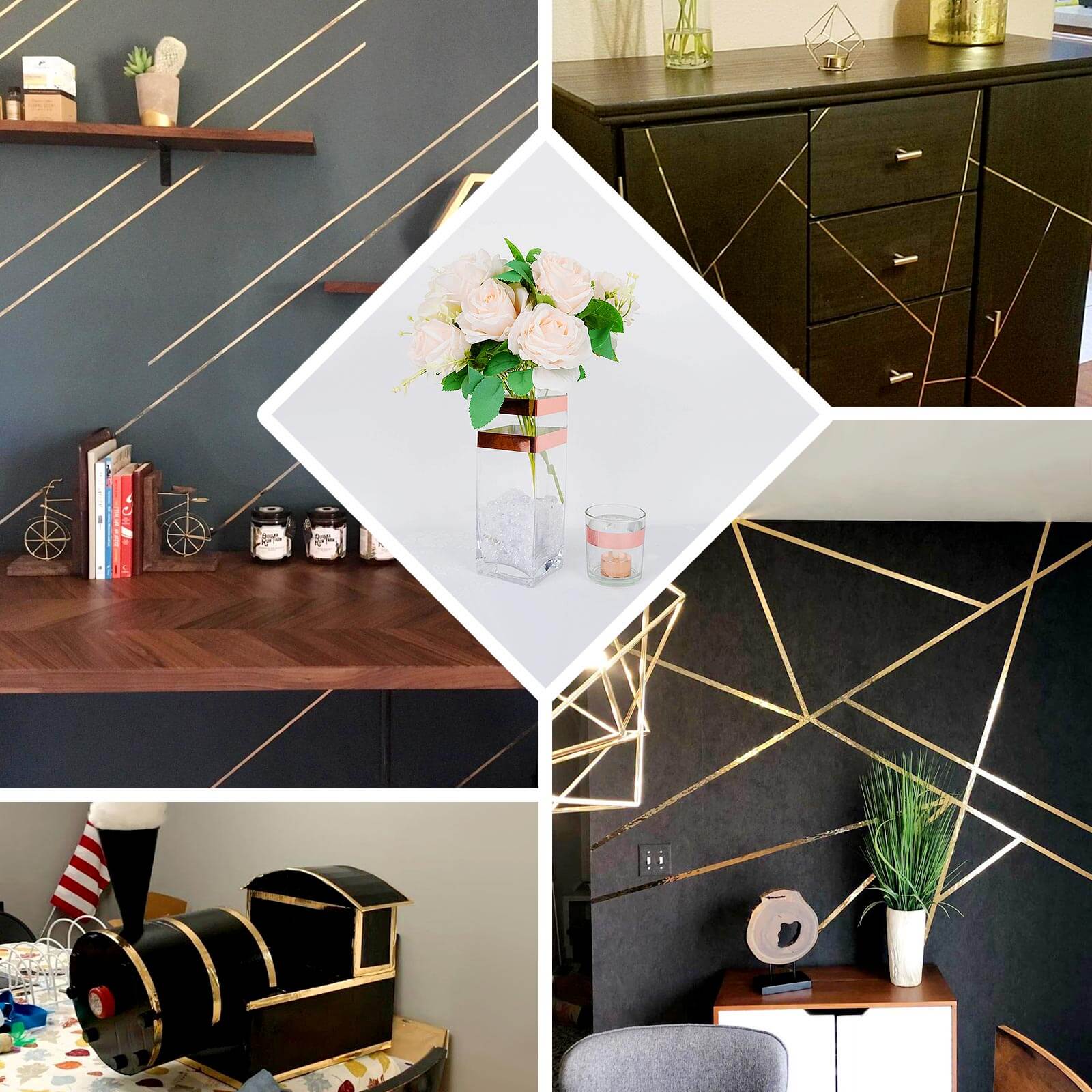 100 Yds 3/8" Silver Metallic Film Tape Adhesive, DIY Floral Wrap Craft Decor Tape - Polyester with Acrylic