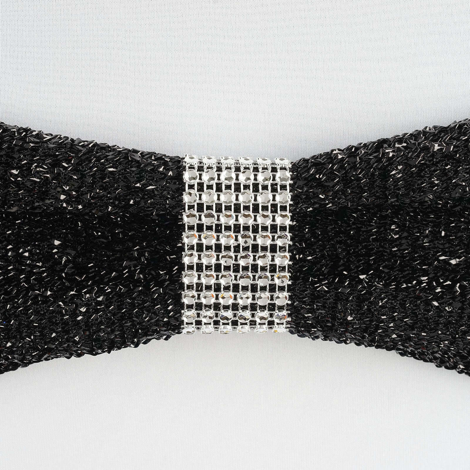 10 Pack Rhinestone Napkin Rings with Velcro Brooch Buckle Silver - Stylish Design for Chair Sashes