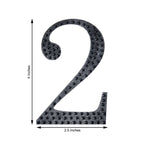 Decorative Rhinestone Number "2" Stickers, Glitter Adhesive Craft Numbers Black DIY Sparkle Embellishments 4"