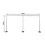 Black Heavy Duty Metal Backdrop Stand â€“ 10ft x 20ft Pipe & Drape Adjustable Photography Background Stand with 3 Flat Steel Bases - Bell Racket Store