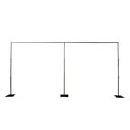 Black Heavy Duty Metal Backdrop Stand â€“ 10ft x 20ft Pipe & Drape Adjustable Photography Background Stand with 3 Flat Steel Bases - Bell Racket Store