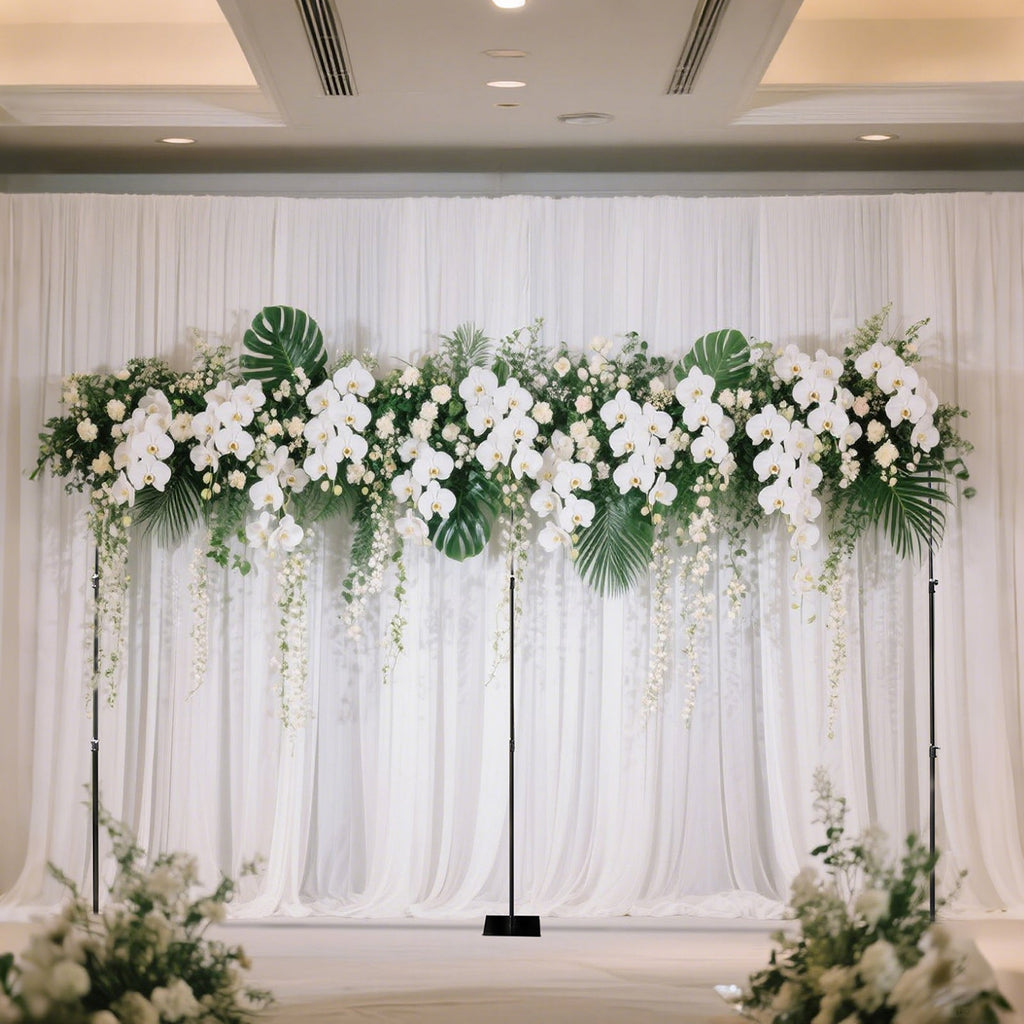 Black Heavy Duty Metal Backdrop Stand â€“ 10ft x 20ft Pipe & Drape Adjustable Photography Background Stand with 3 Flat Steel Bases - Bell Racket Store