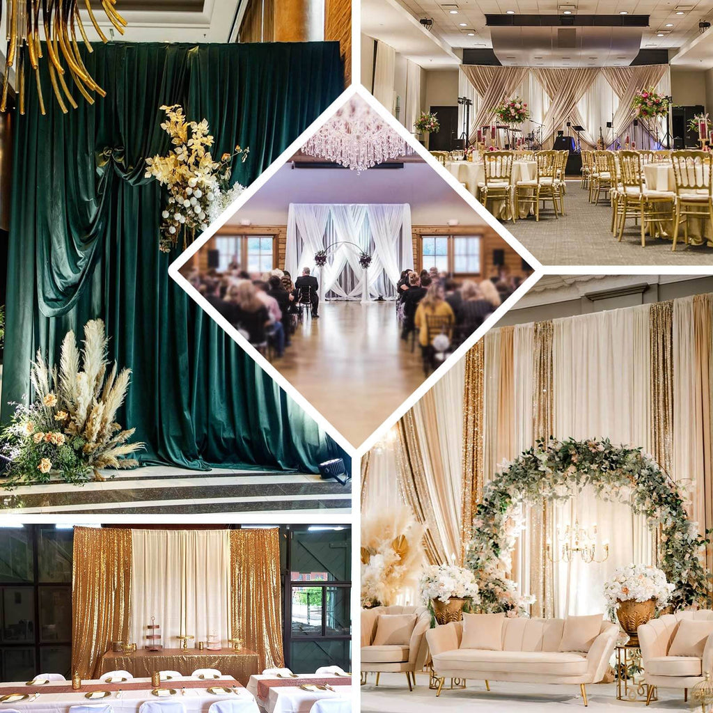 Black Heavy Duty Metal DIY Adjustable Backdrop Stand with Flat Steel Bases, Pipe and Drape Photography Background Stand - 10ftx12ft - Bell Racket Store