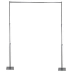 Black Heavy Duty Metal DIY Adjustable Backdrop Stand with Flat Steel Bases, Pipe and Drape Photography Background Stand - 10ftx12ft - Bell Racket Store