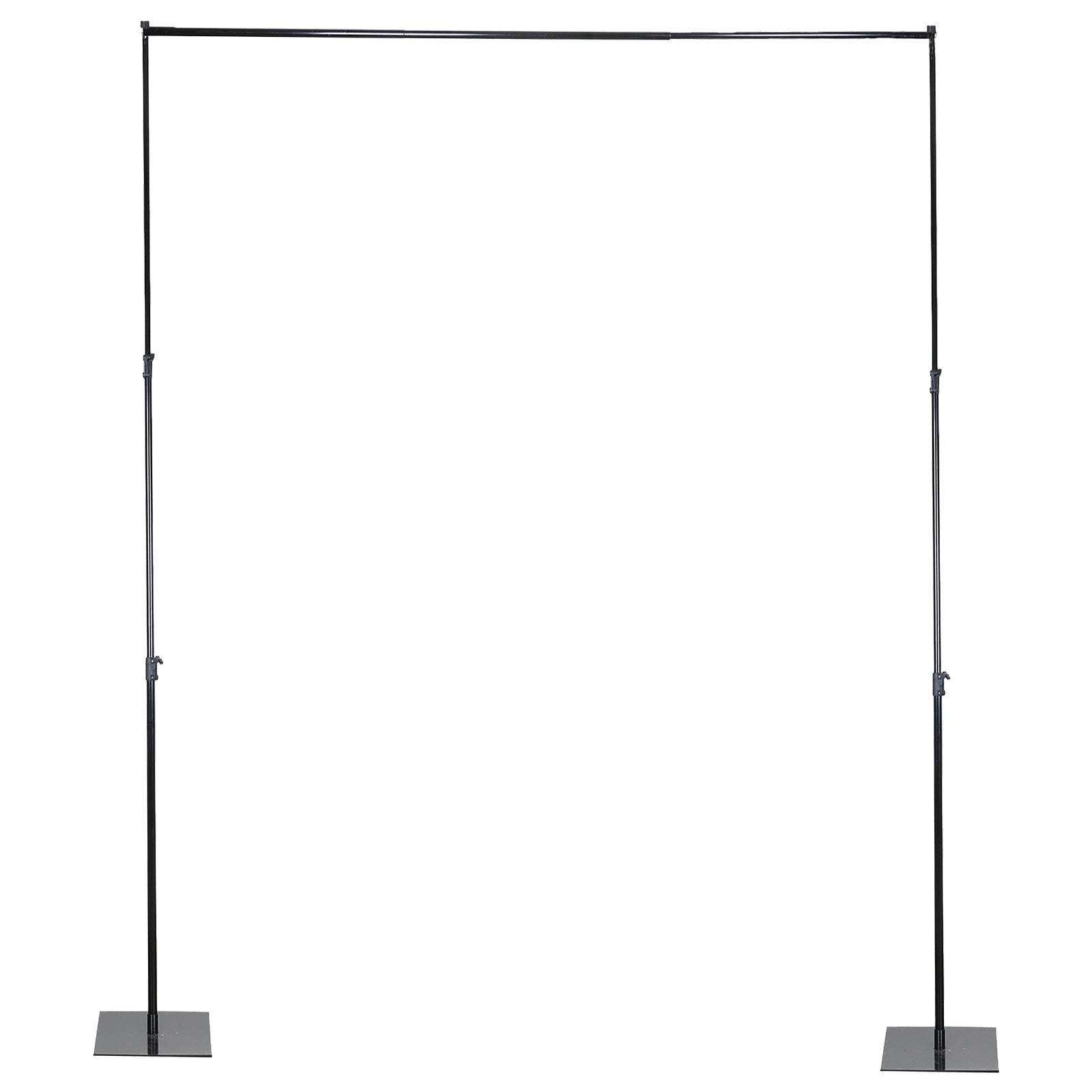 Black Heavy Duty Metal DIY Adjustable Backdrop Stand with Flat Steel Bases, Pipe and Drape Photography Background Stand - 10ftx12ft - Bell Racket Store