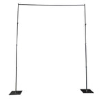 Black Heavy Duty Metal DIY Adjustable Backdrop Stand with Flat Steel Bases, Pipe and Drape Photography Background Stand - 10ftx12ft - Bell Racket Store