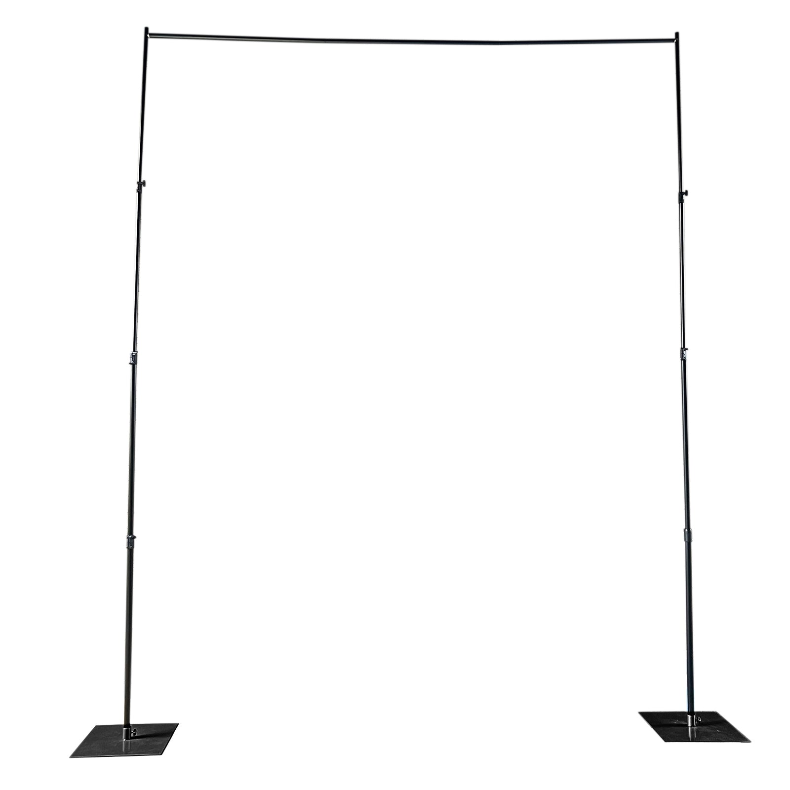Black Heavy Duty Metal DIY Adjustable Backdrop Stand with Flat Steel Bases, Pipe and Drape Photography Background Stand - 10ftx12ft - Bell Racket Store
