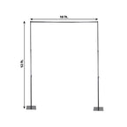 Black Heavy Duty Metal DIY Adjustable Backdrop Stand with Flat Steel Bases, Pipe and Drape Photography Background Stand - 10ftx12ft - Bell Racket Store