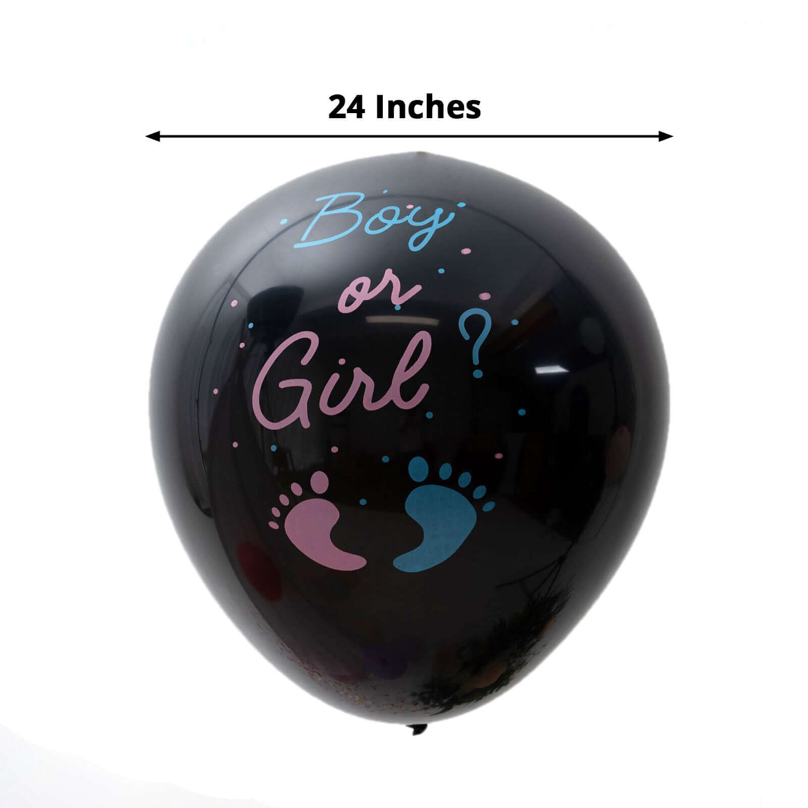 24" Gender Reveal Pink Confetti Filled Boy Or Girl Print Latex Balloon