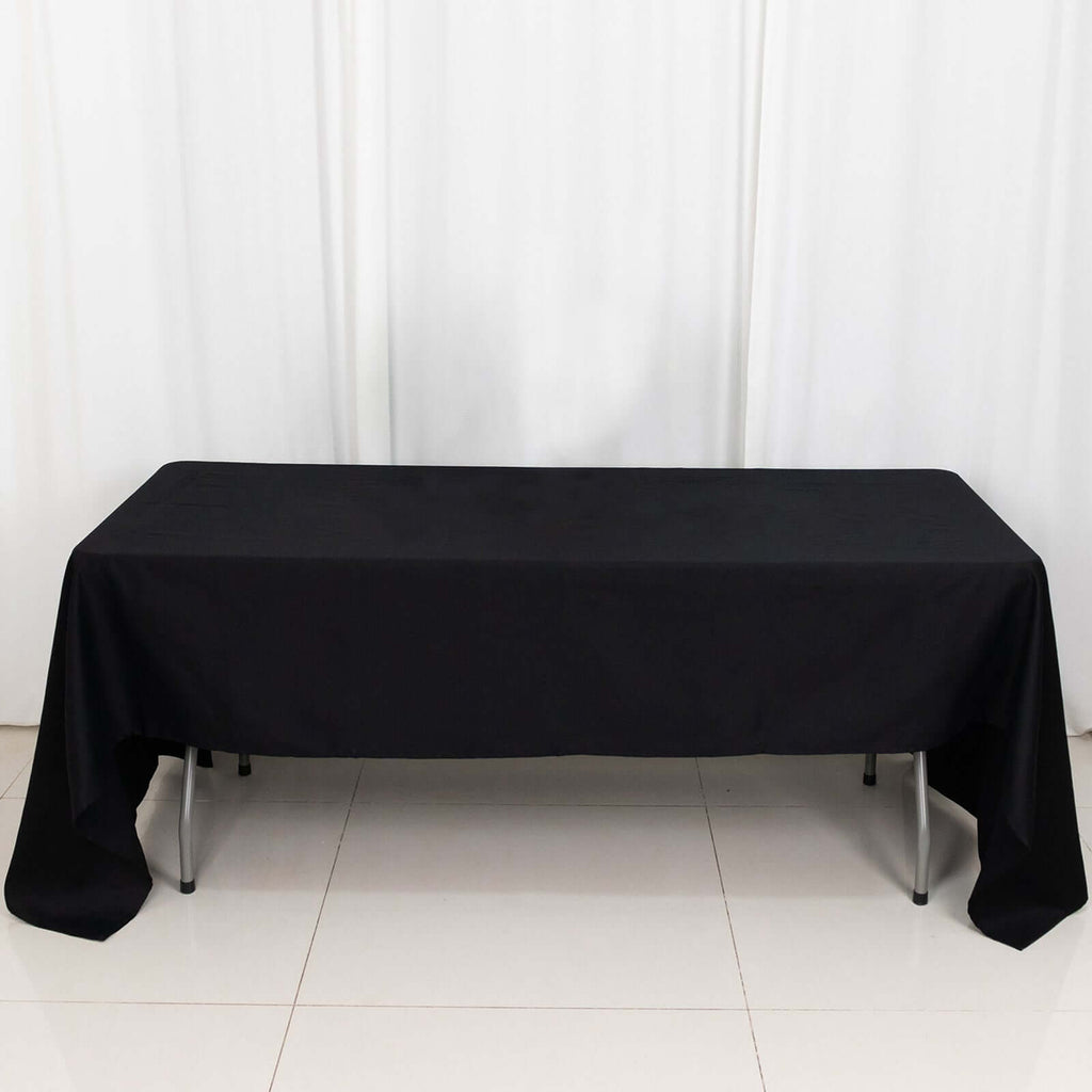 100% Cotton 60"x126" Rectangle Tablecloth Black Linen - Sophisticated, Soft & Breathable Table Cover
