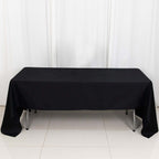 100% Cotton 60"x126" Rectangle Tablecloth Black Linen - Sophisticated, Soft & Breathable Table Cover