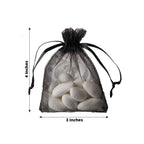 10 Pack 3"x4" Black Organza Drawstring Wedding Party Favor Gift Bags - Clearance SALE