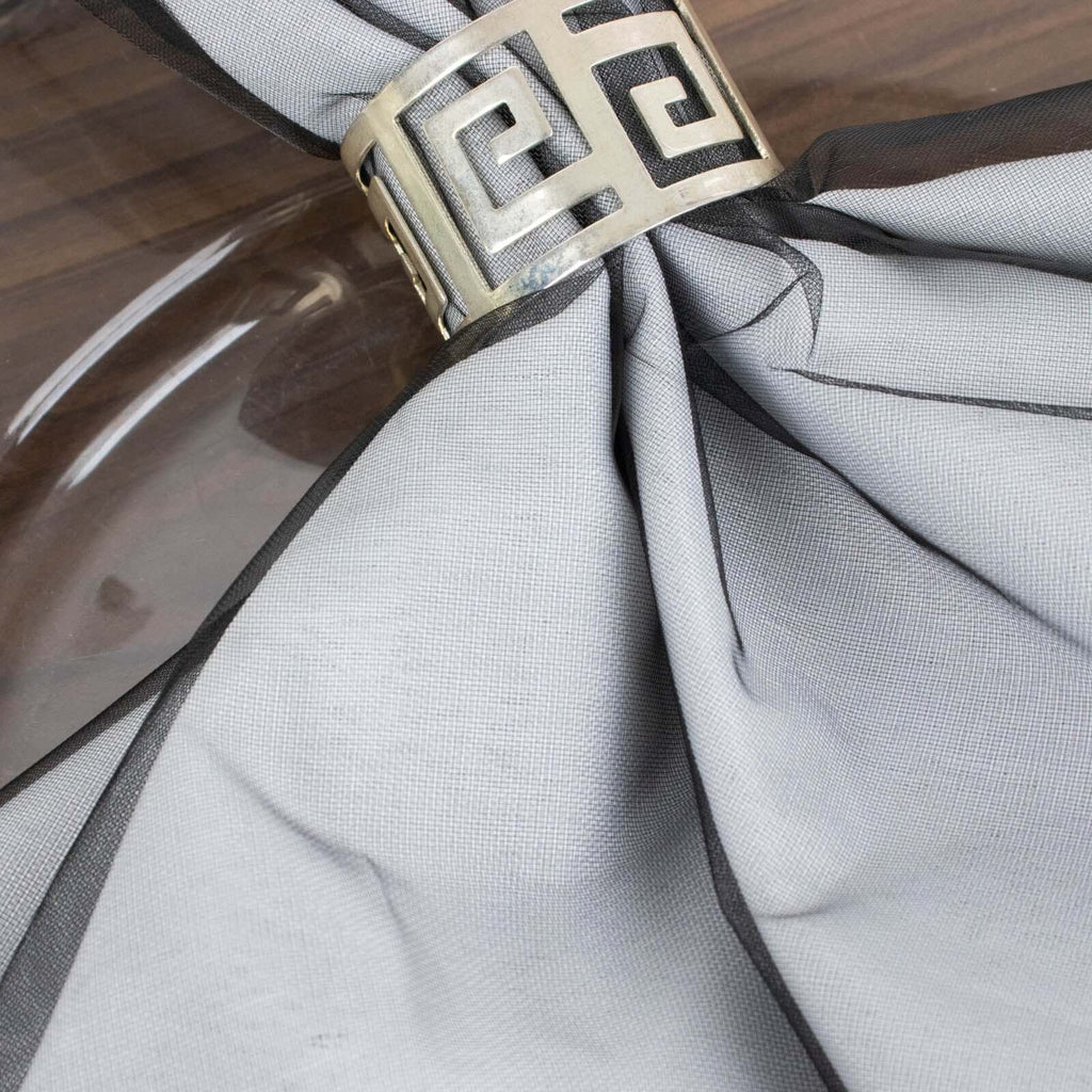 10 Pack Organza 23"x23" Napkins Black - Sheer Cloth Napkins