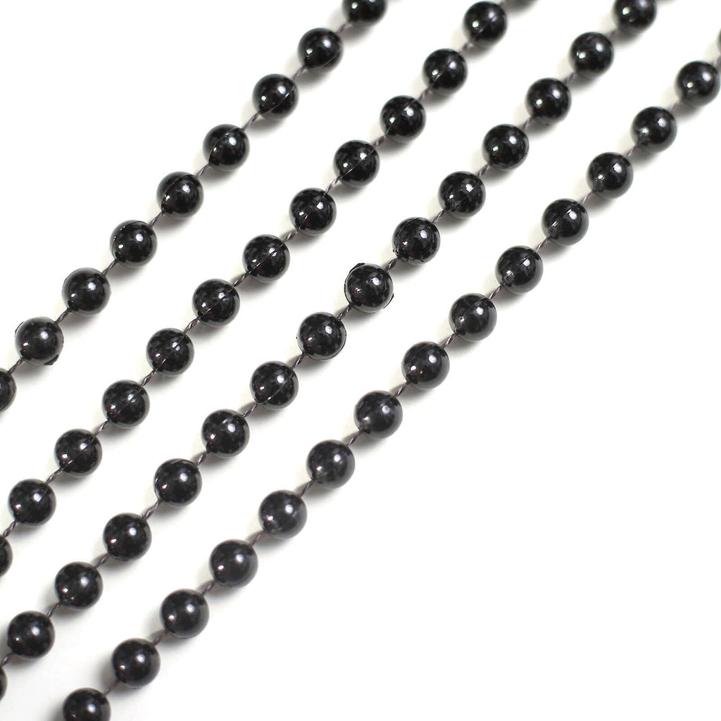 Faux Pearl Beaded 16" Chair Back Garland Sash Black Gatsby-Inspired Style - Pre-Tied Chic Wedding Decor for Chiavari Chairs