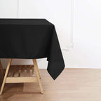 Premium Polyester Square Tablecloth 70"x70" Black 220GSM Wrinkle-Resistant Table Cover