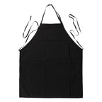 Black Premium Polyester Cooking Chef Apron with Adjustable Neck and Long Ties, Waterdrop Resistant 2 Pockets Unisex Kitchen Bib Apron - Bell Racket Store