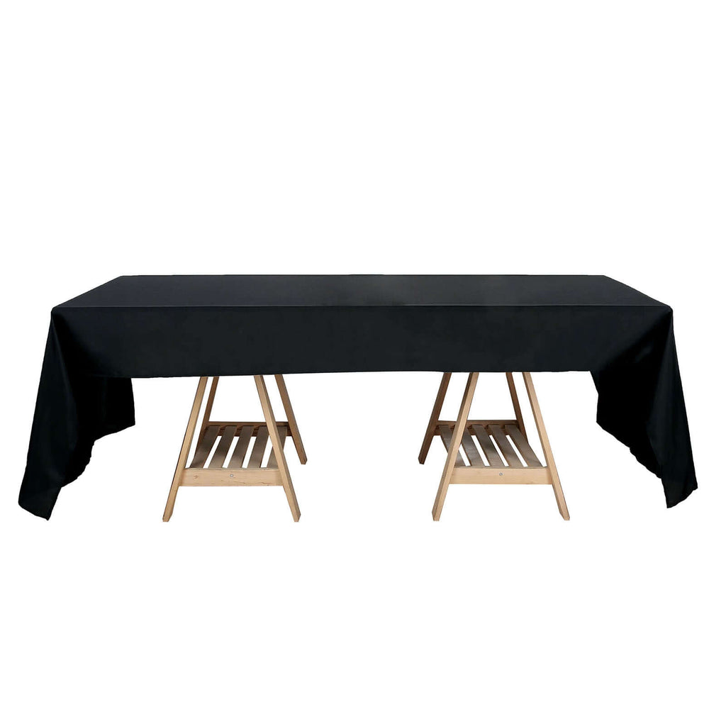 Polyester 50"x120" Rectangle Tablecloth Black - Wrinkle-Resistant Table Cover