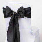 5 Pack Polyester Chair Sashes Black - Subtle Elegance for Special Occasions 6"x108"