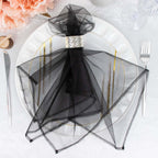 10 Pack Organza 23"x23" Napkins Black - Sheer Cloth Napkins