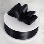 50 Yards 1.5" Black Single Face Decorative Satin Ribbon
