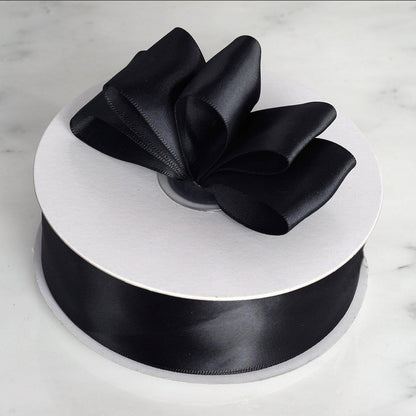 50 Yards 1.5" Black Single Face Decorative Satin Ribbon