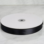 100 Yards 7/8" Black Single Face Decorative Satin Ribbon