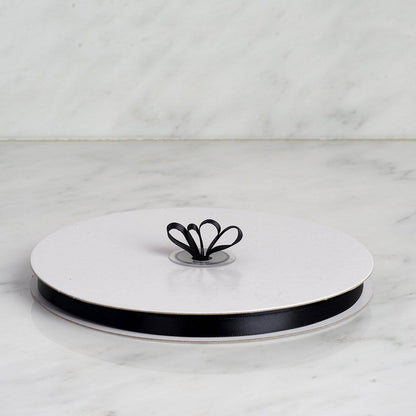 100 Yards 3/8" Black Single Face Decorative Satin Ribbon