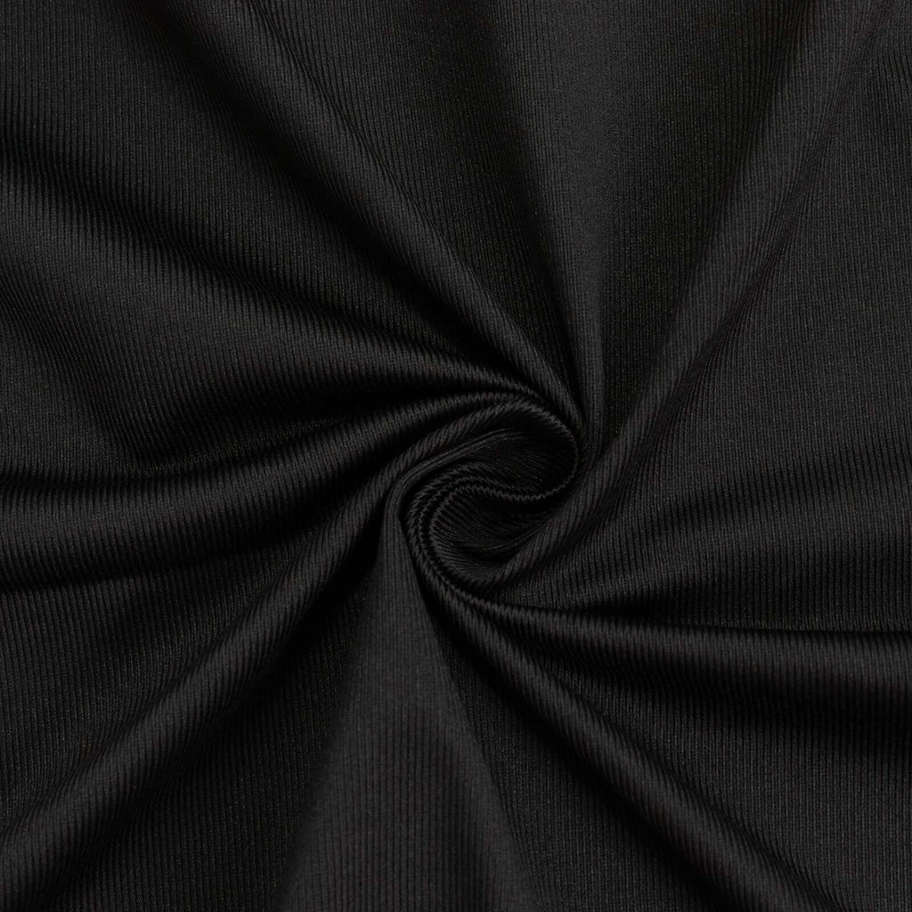 Black Scuba Polyester Event Curtain Drapes, Durable Flame Resistant Backdrop Event Panel Wrinkle Free with Rod Pockets - 5ftx14ft - Bell Racket Store