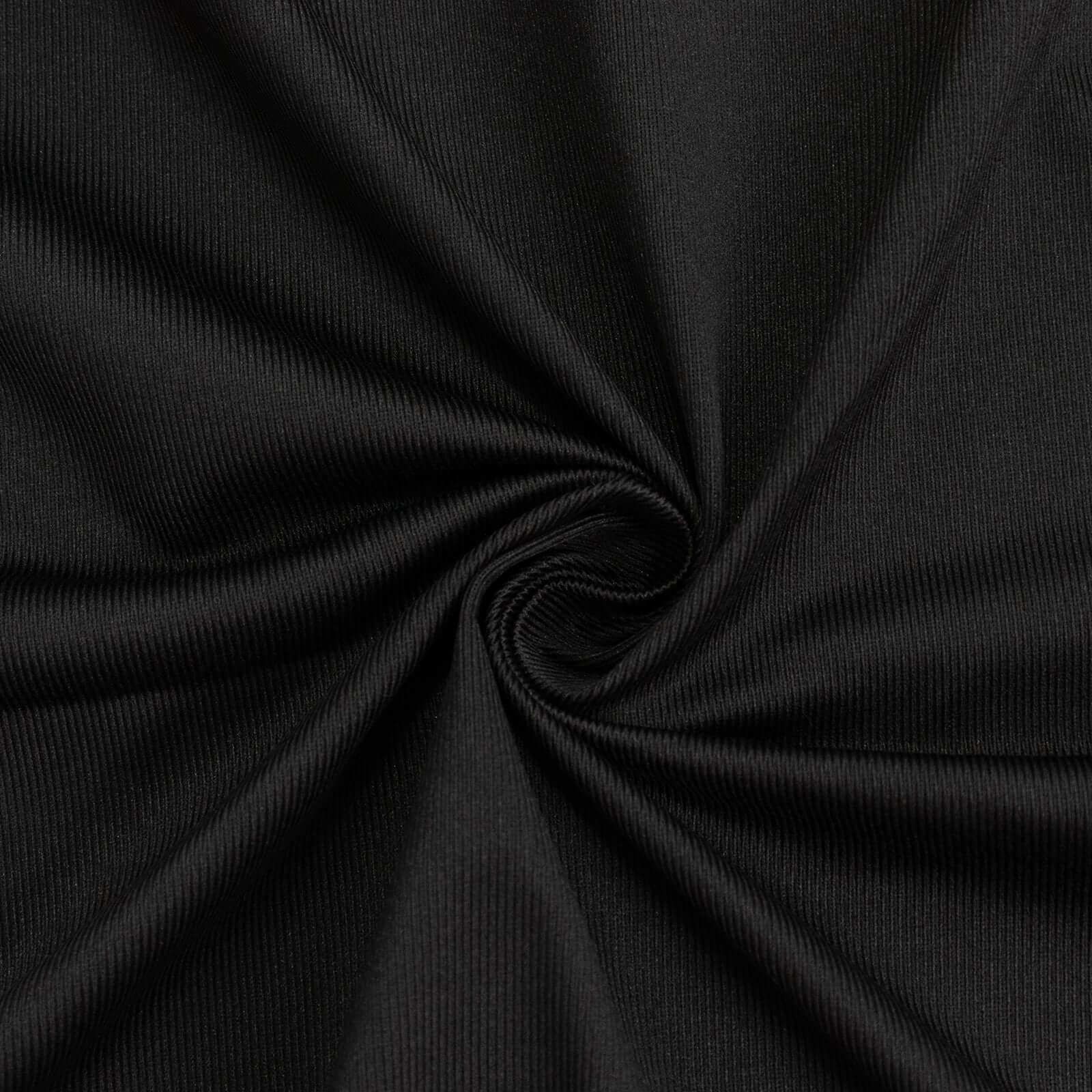 Black Scuba Polyester Event Curtain Drapes, Durable Flame Resistant Backdrop Event Panel Wrinkle Free with Rod Pockets - 5ftx14ft - Bell Racket Store