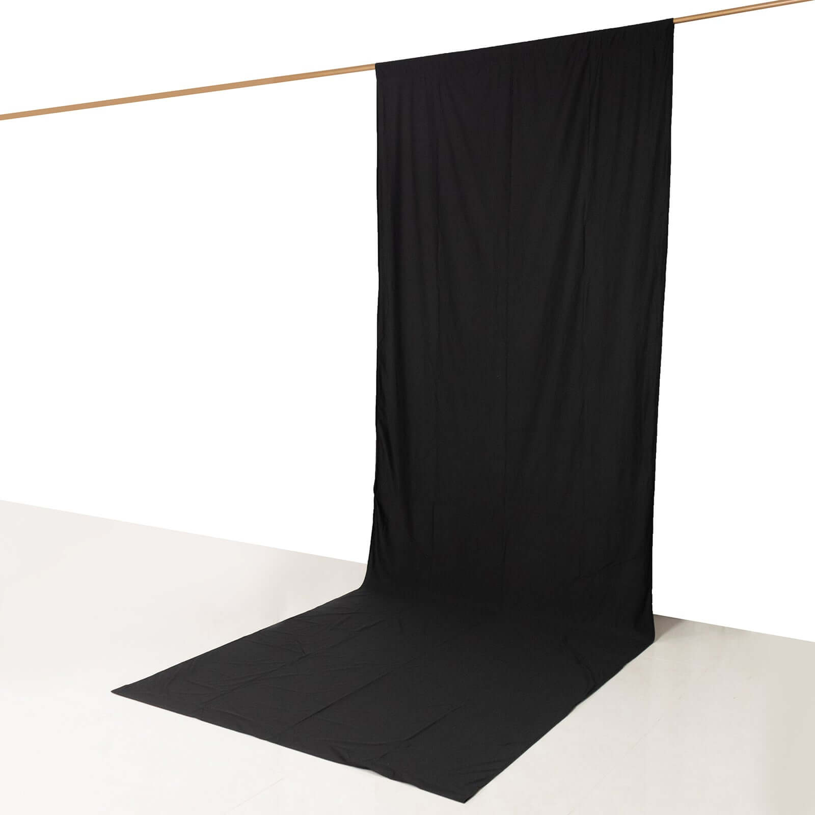 Black Scuba Polyester Event Curtain Drapes, Durable Flame Resistant Backdrop Event Panel Wrinkle Free with Rod Pockets - 5ftx14ft - Bell Racket Store