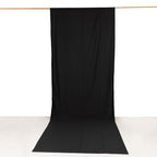 Black Scuba Polyester Event Curtain Drapes, Durable Flame Resistant Backdrop Event Panel Wrinkle Free with Rod Pockets - 5ftx14ft - Bell Racket Store