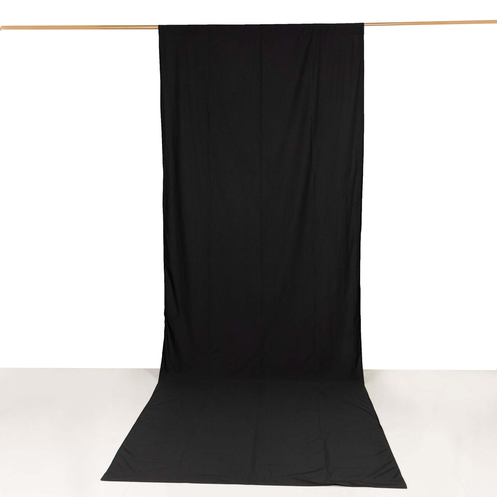 Black Scuba Polyester Event Curtain Drapes, Durable Flame Resistant Backdrop Event Panel Wrinkle Free with Rod Pockets - 5ftx14ft - Bell Racket Store