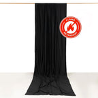 Black Scuba Polyester Event Curtain Drapes, Durable Flame Resistant Backdrop Event Panel Wrinkle Free with Rod Pockets - 5ftx14ft - Bell Racket Store