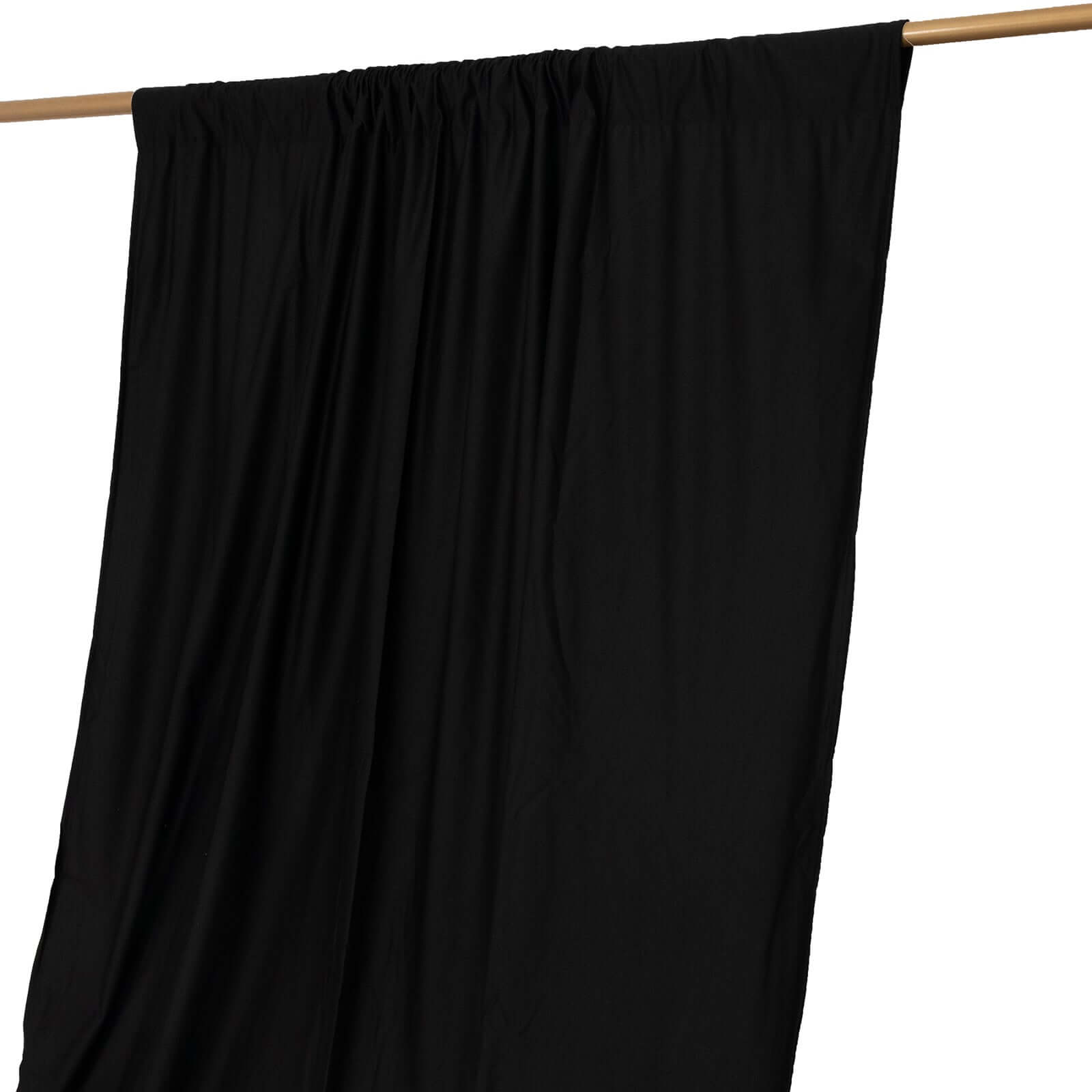 Black Scuba Polyester Event Curtain Drapes, Durable Flame Resistant Backdrop Event Panel Wrinkle Free with Rod Pockets - 5ftx14ft - Bell Racket Store