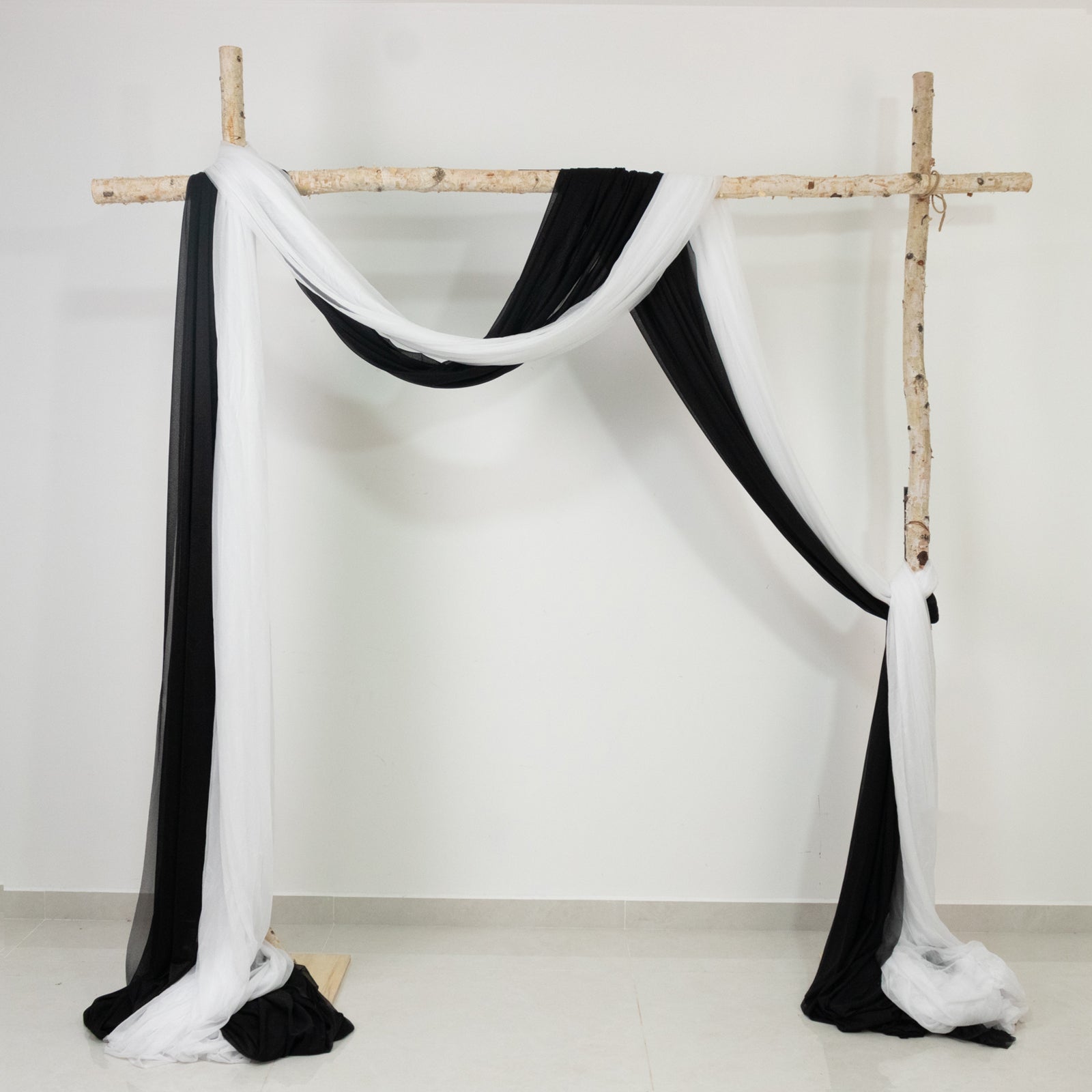 Black Sheer Backdrop Drape â€“ 5ftx32ft Wedding Arch & Ceiling Decor Panel, Wrinkle Free with Soft Shimmer - Bell Racket Store