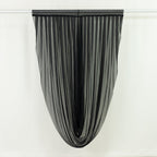 Black Sheer Chiffon Valance Curtain 4ft x 6ft â€“ Wedding Arch Drape with Rod Pocket, Voile Backdrop Panel - Bell Racket Store