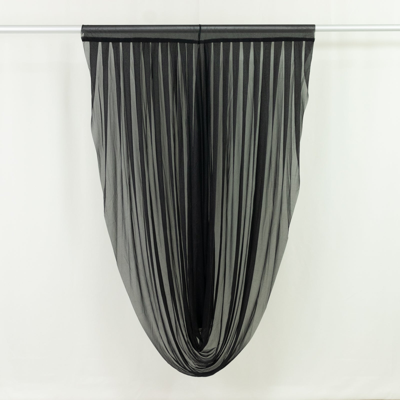 Black Sheer Chiffon Valance Curtain 4ft x 6ft â€“ Wedding Arch Drape with Rod Pocket, Voile Backdrop Panel - Bell Racket Store