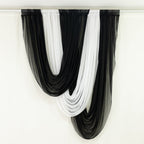 Black Sheer Chiffon Valance Curtain 4ft x 6ft â€“ Wedding Arch Drape with Rod Pocket, Voile Backdrop Panel - Bell Racket Store