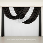 Black Sheer Chiffon Valance Curtain 4ft x 6ft â€“ Wedding Arch Drape with Rod Pocket, Voile Backdrop Panel - Bell Racket Store