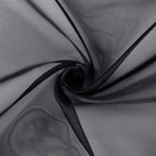 5ftx14ft Black Chiffon Curtain Panel, Durable Flame Resistant Backdrop Ceiling Drapery With Rod Pocket