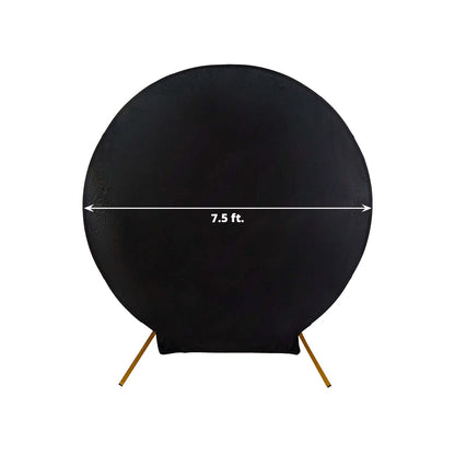 7.5ft Black Round Spandex Fit Party Backdrop Stand Cover