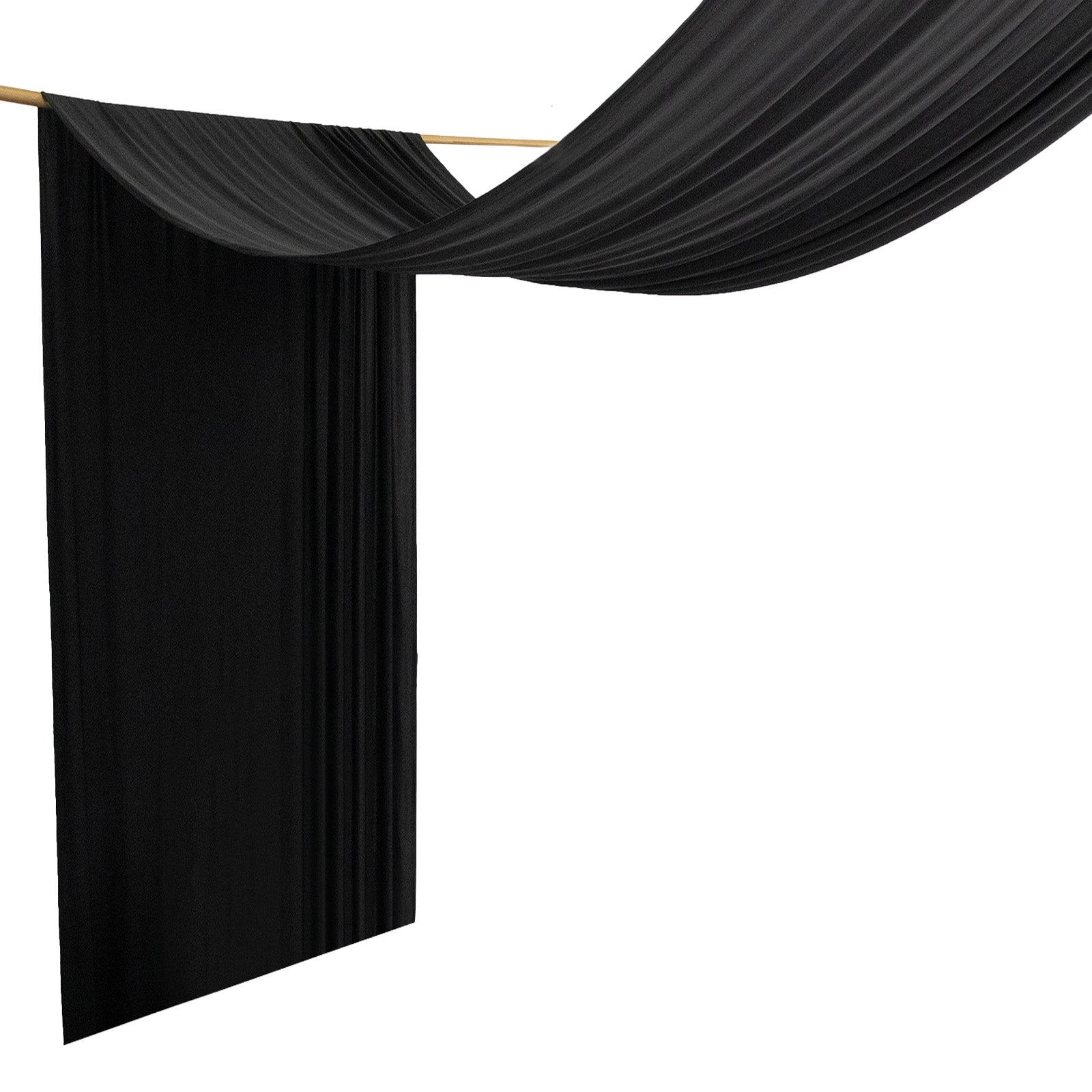 Black Spandex Ceiling Drape Panel, 5ft x 32ft â€” Wrinkle - Free 4 - Way Stretch Fabric, Extra - Long Curtain for Event Ceiling or Backdrop DÃ©cor - Bell Racket Store
